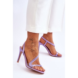 Elegante salto alto sem cadarço roxo Colima tolet 2