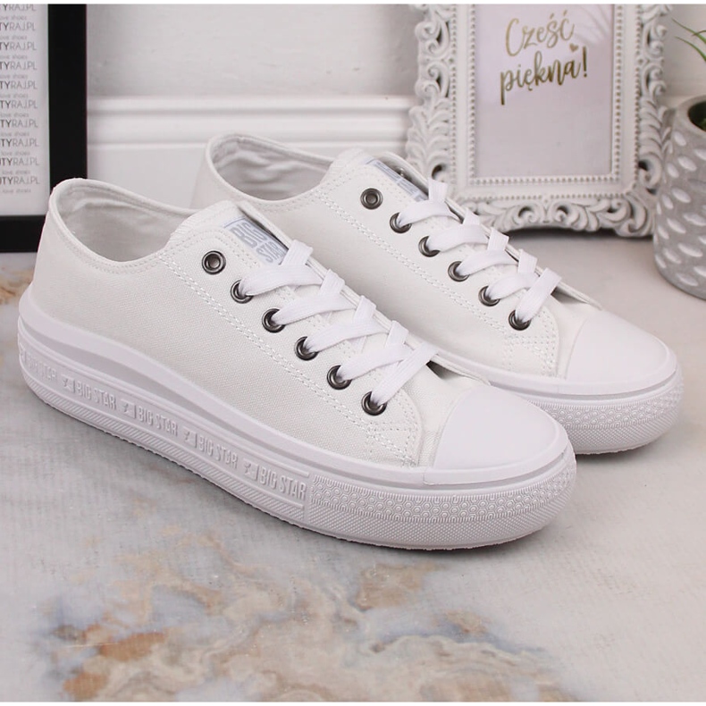 Tênis feminino na plataforma branco Big Star LL274A177 1