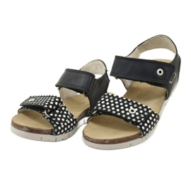 Bartek Sandálias de couro azul marinho de meninas em pontos 3