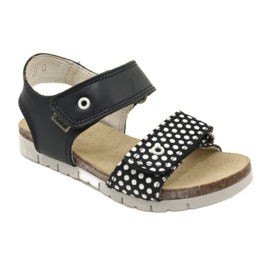 Bartek Sandálias de couro azul marinho de meninas em pontos 1