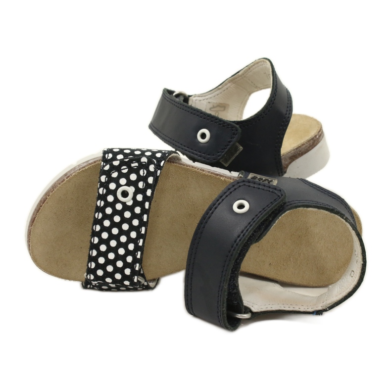 Bartek Sandálias de couro azul marinho de meninas em pontos 5