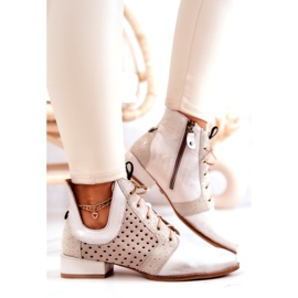 Botas de couro Maciejka 05541-25 Bege claro 3