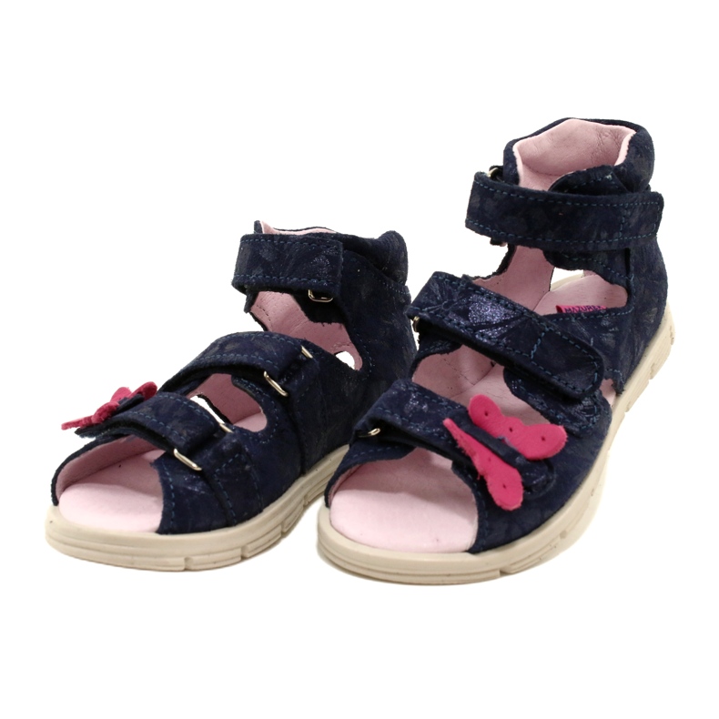 Sandálias altas preventivas Mazurek 1291 Borboletas azul 3