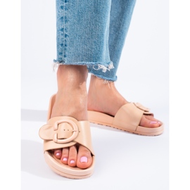 Sliders de fivela bege Shelovet 1