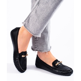 Mocassins pretos de mulher Shelovet 1