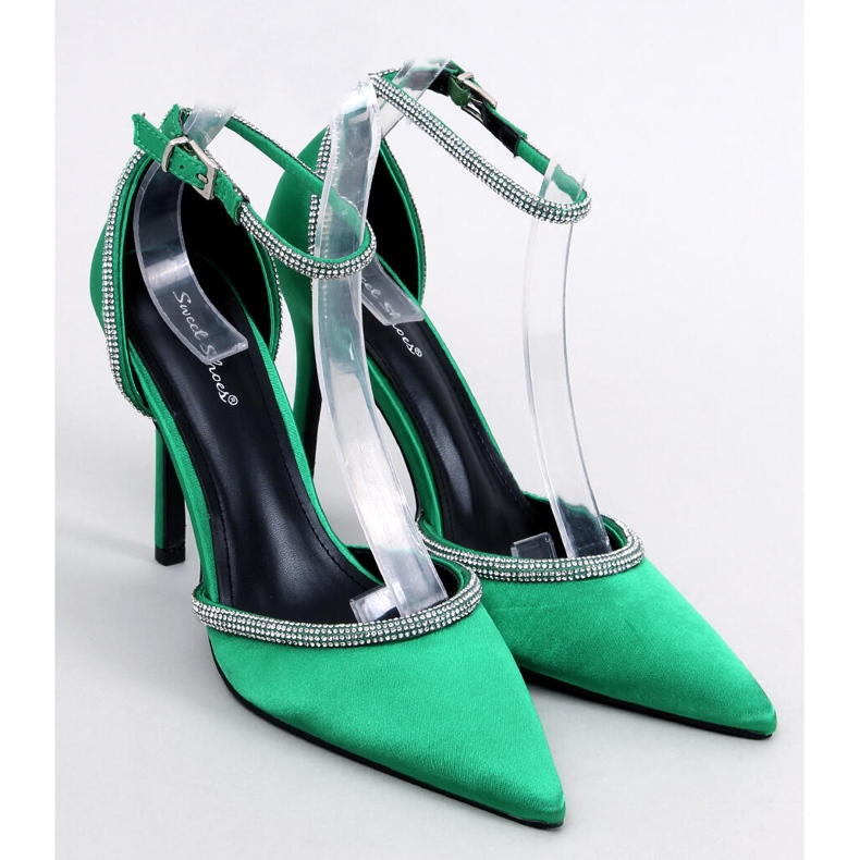 Sapatos de salto alto com zircônia cúbica Conway Green verde 1