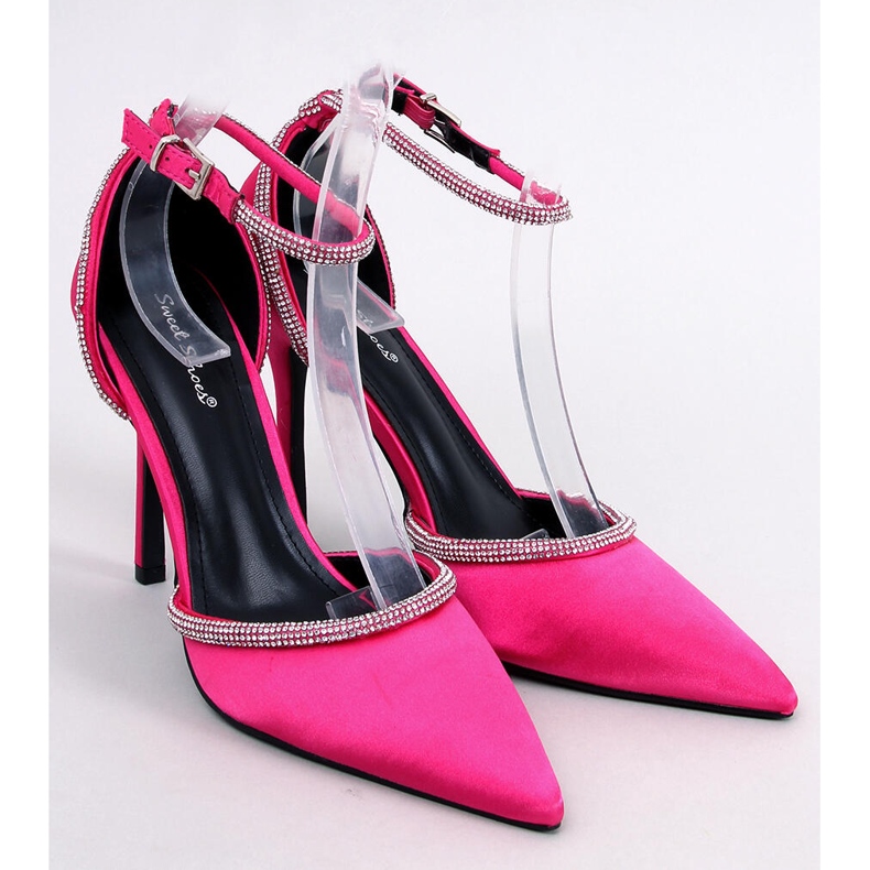 Sapatos de salto alto com zircões Conway Fuchsia rosa 1