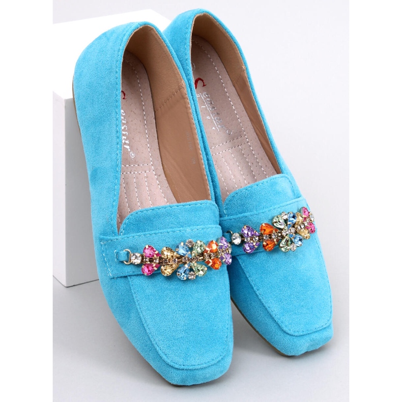 Mocassim azul Davitian com zircônias cúbicas 1