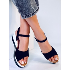 Sandália de cunha preta Dirado preto 1