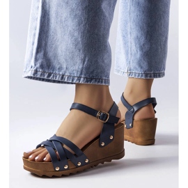 Sandália plataforma azul marinho Audric. 1