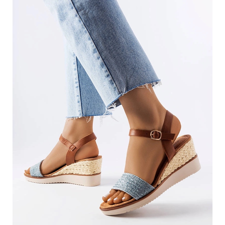 Sandália de cunha azul Miami 1