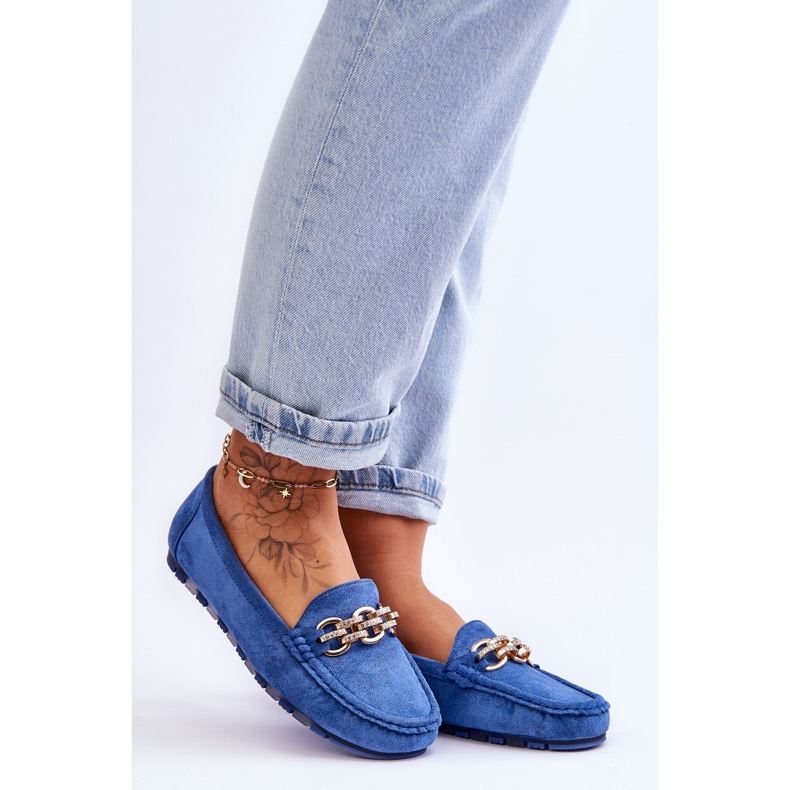 Mocassins de camurça femininos Blue Sorento azul 1