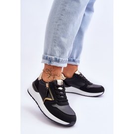 PG1 Sapatos esportivos femininos com zíper preto Larisa 2