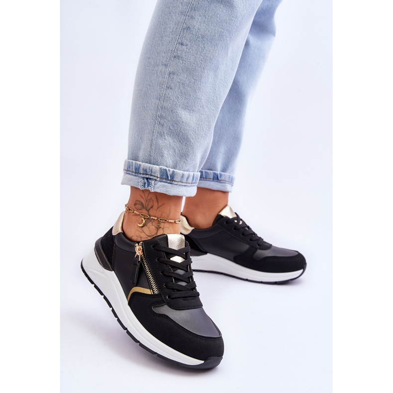 PG1 Sapatos esportivos femininos com zíper preto Larisa 2