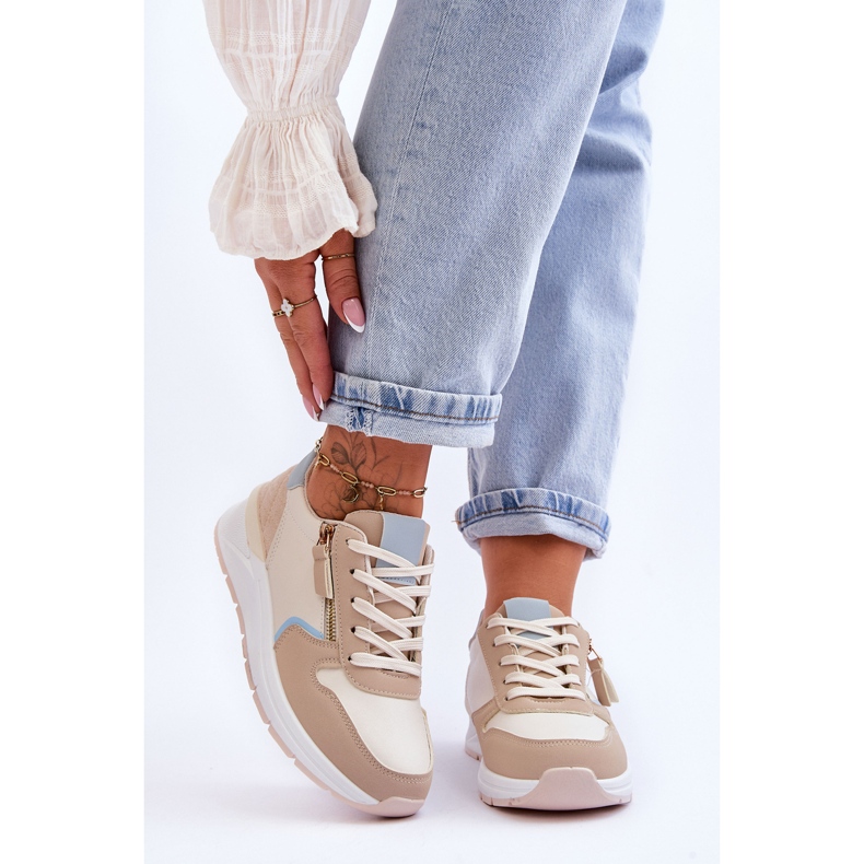 PG1 Calçados esportivos femininos com zíper bege Larisa 1