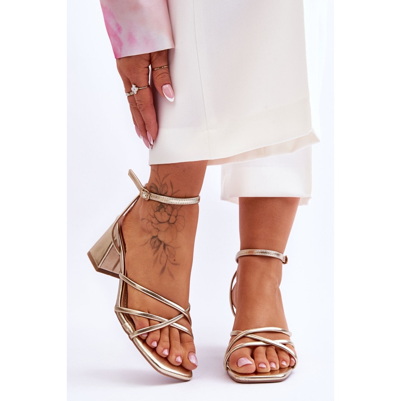 FB2 Sandálias douradas elegantes de salto alto Felisa dourado 2