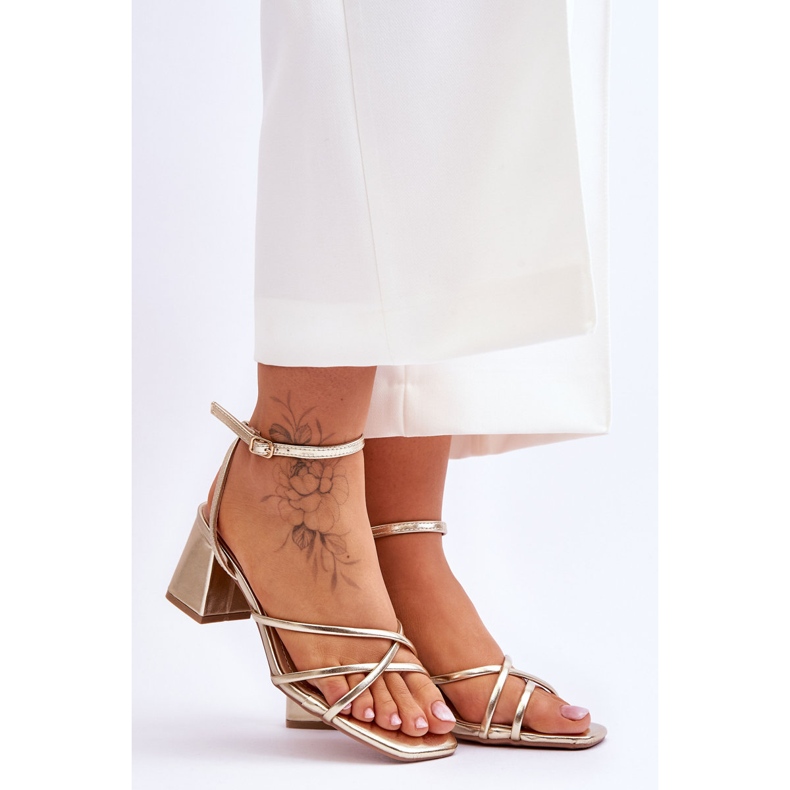 FB2 Sandálias douradas elegantes de salto alto Felisa dourado 1