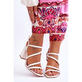 Sandálias de couro com salto florentina branco 1