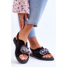 Vinceza Sandálias de camurça Mersea pretas femininas preto 2