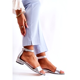 Alberto Violli Sandálias de couro prateado feminino prata 3