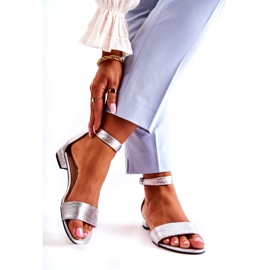 Alberto Violli Sandálias de couro prateado feminino prata 1