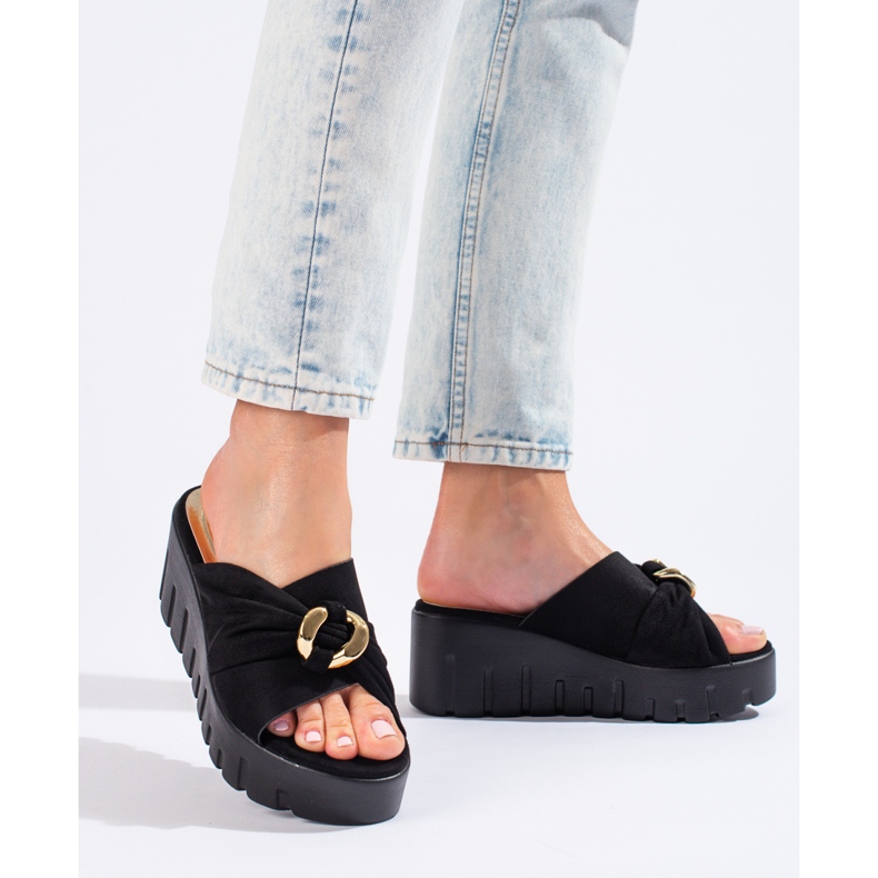 Sandália de salto alto preta, Shelovet. preto 1