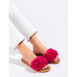 Chinelos rosa de mulher com flores Shelovet 1