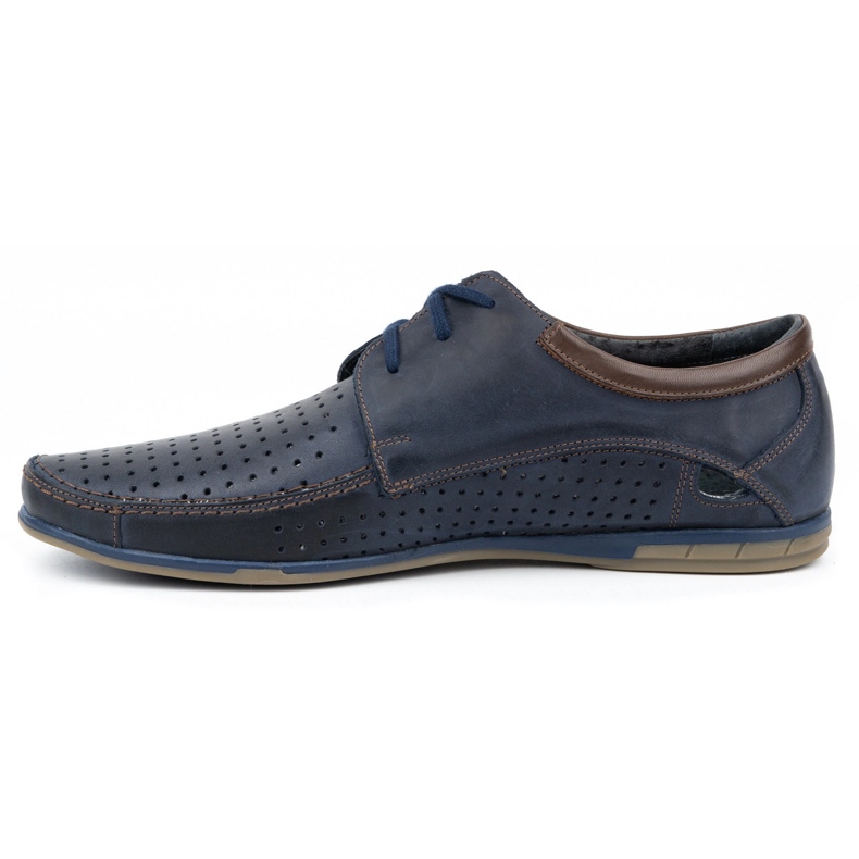 Olivier Sapatos perfurados masculinos 563 azul marinho 1