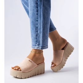 PA1 Sandália salto alto bege Bourdette. 1