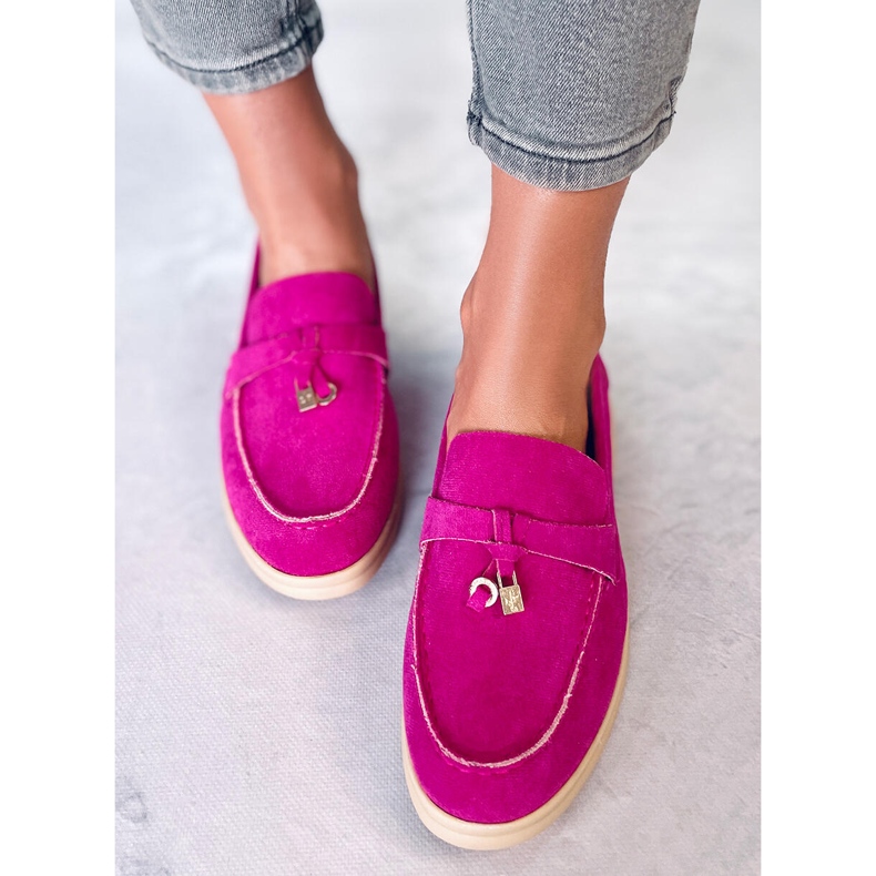 Mocassim de camurça, Ottavia Fuchsia rosa 1
