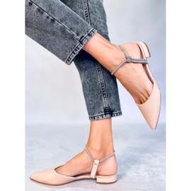 BM Sapatilha Durie Nude com salto aberto bege 2