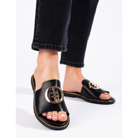 Chinelos elegantes Shelovet pretos de mulher 2