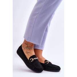 Mocassins de camurça clássicos com enfeite de amera preta preto 1 Mocassins de camurça clássicos com enfeite de amera preta preto 1