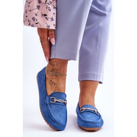 Mocassins Clássicos de Camurça com Enfeite Azul Amera 1 Mocassins Clássicos de Camurça com Enfeite Azul Amera 1