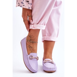 Mocassins clássicos de couro roxo Verona 1