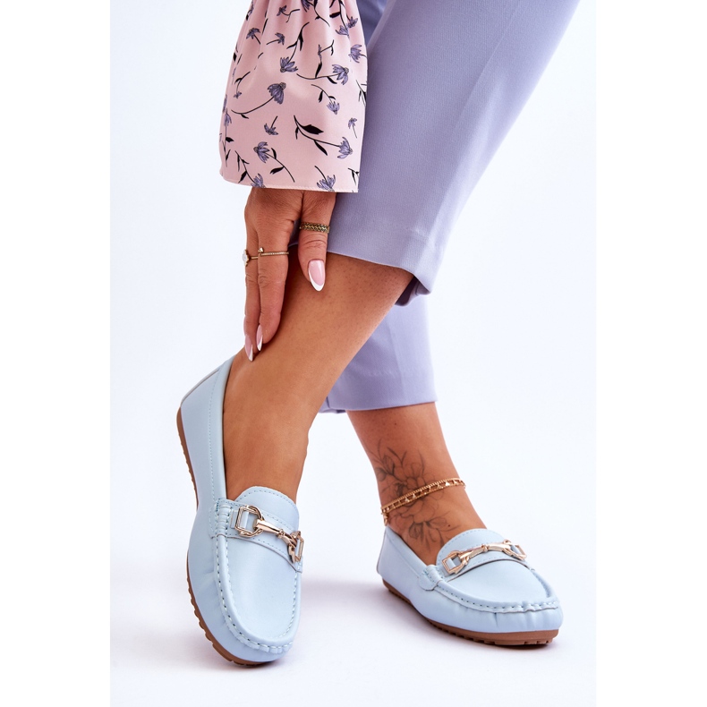 Mocassim clássico de couro azul claro Verona 2