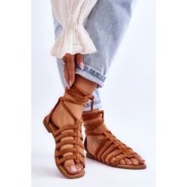 FC3 Sandália Romana de Camurça Camel Sempre Feminina castanho 2