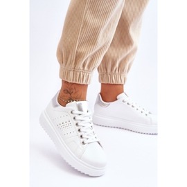 Sapatos esportivos femininos brancos e prateados Seja o primeiro! 2