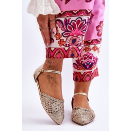 FM1 Sandálias femininas elegantes planas douradas Sheia dourado 1