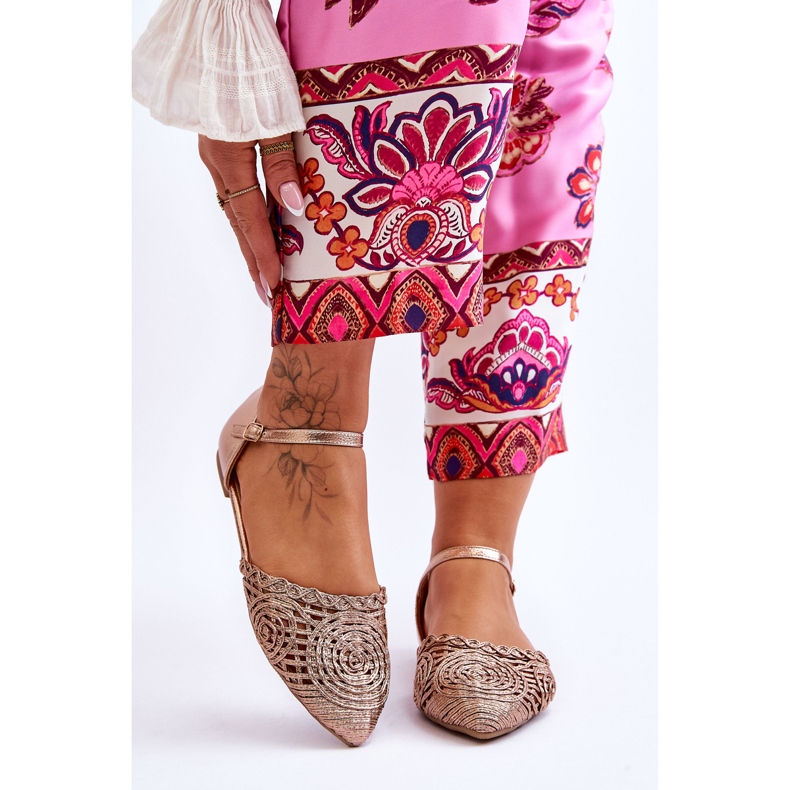 FM1 Sandálias femininas elegantes planas ouro rosa sheia dourado 1