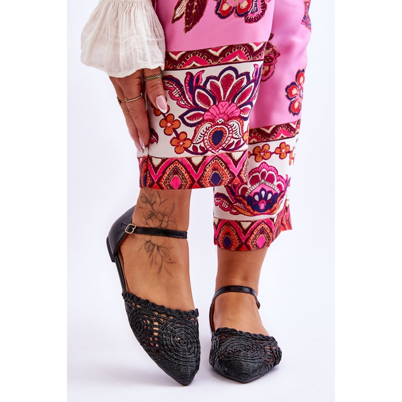 FM1 Sandálias femininas elegantes planas pretas Sheia preto 1