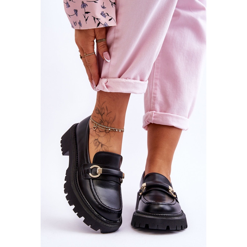 Mocassins Femininos On A Massive Platform Black Calypso preto 1