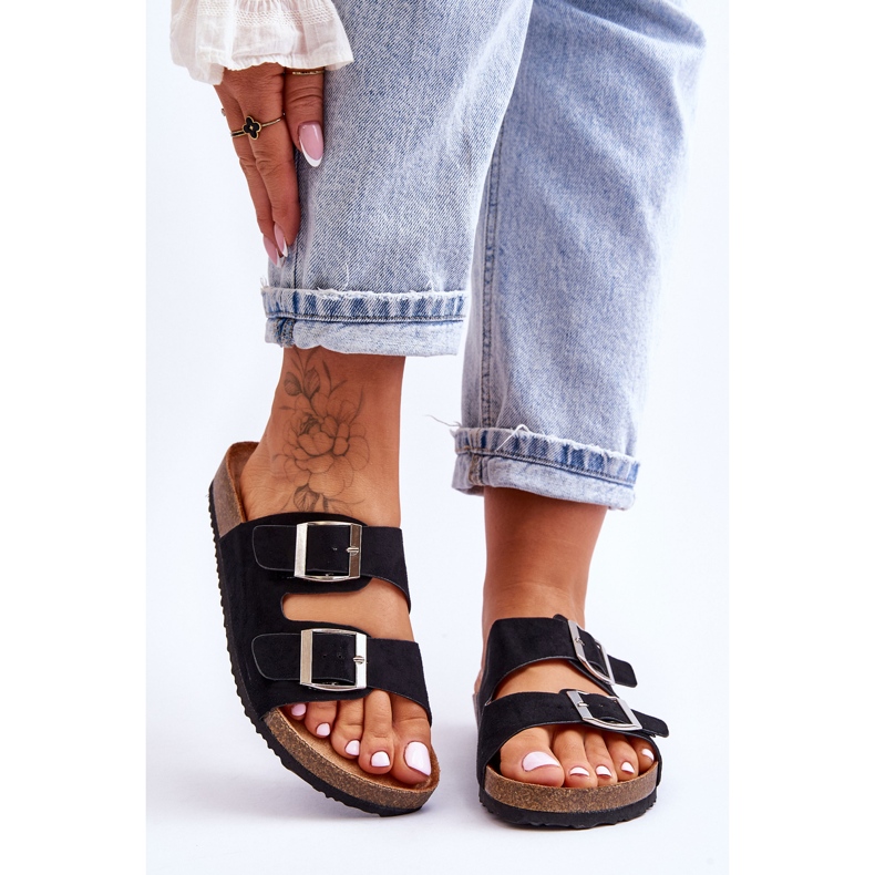 FB1 Sandália Feminina Slip-on Preto Destino 1