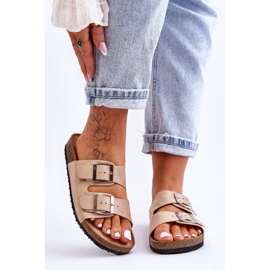 FB1 Chinelos femininos sem cadarço bege Destino 1