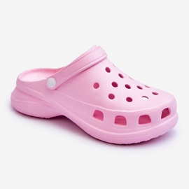 PG2 Foam Slides Crocs em uma sola grossa Rosa Katniss 1