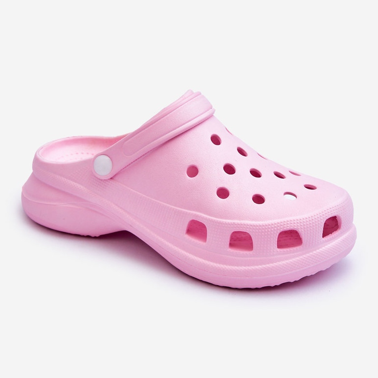 PG2 Foam Slides Crocs em uma sola grossa Rosa Katniss 1