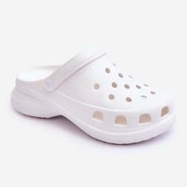 PG2 Foam Slides Crocs em uma sola grossa Katniss branco 1
