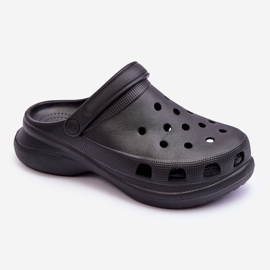 PG2 Foam Slides Crocs em uma sola grossa Black Katniss preto 1