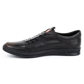 Polbut Sapatos casuais de couro masculino K22 kabir preto 1