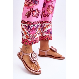 Chinelos femininos com tecido rosa nu Carisma 2 Chinelos femininos com tecido rosa nu Carisma 2